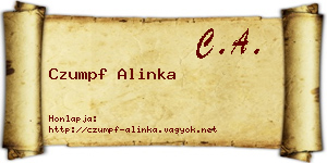 Czumpf Alinka névjegykártya
